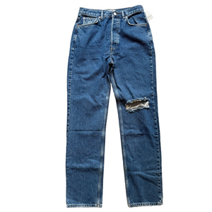 We The Free Blue Straight Leg Jeans Size 28 High Waisted Denim Casual Streetwear
